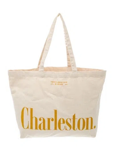 Pre-owned Sézane Canvas Tote In Yellow