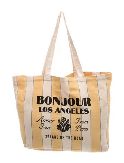 Pre-owned Sézane Canvas Tote In Yellow