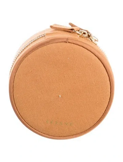 Pre-owned Sézane Canvas Travel Jewelry Case In Brown
