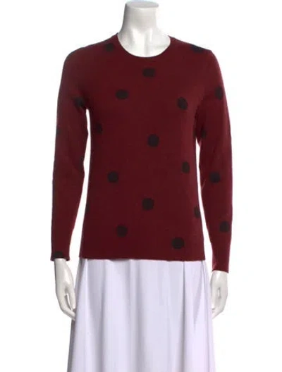 Pre-owned Sézane Cashmere Printed Sweater In Burgundy