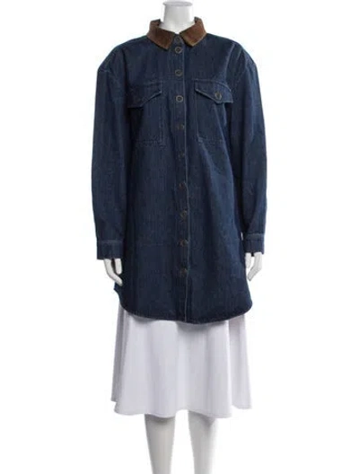 Pre-owned Sézane Coat In Blue