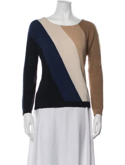 Pre-owned Sézane Colorblock Pattern Crew Neck Sweater In Multicolor