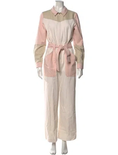 Pre-owned Sézane Colorblock Pattern Jumpsuit W/ Tags In Neutral