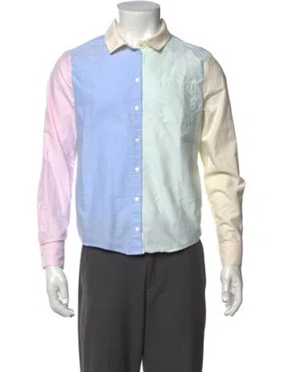 Pre-owned Sézane Colorblock Pattern Long Sleeve Shirt In Multicolor
