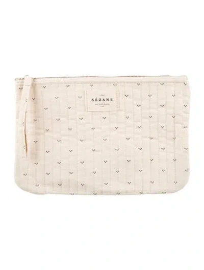 Pre-owned Sézane Cosmetic Bag In Neutrals