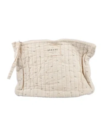 Pre-owned Sézane Cotton Cosmetic Bags In Neutrals