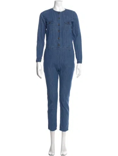 Pre-owned Sézane Crew Neck Jumpsuit In Blue