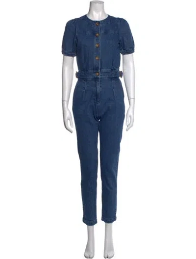 Pre-owned Sézane Crew Neck Jumpsuit In Blue