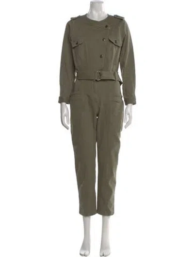 Pre-owned Sézane Crew Neck Jumpsuit In Green