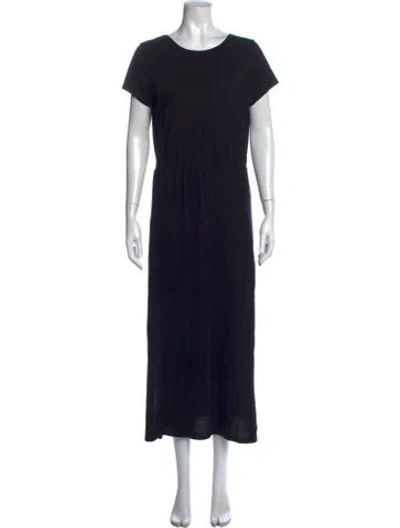Pre-owned Sézane Crew Neck Long Dress In Black