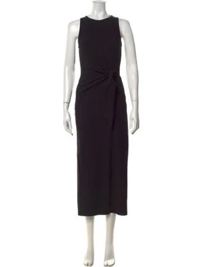 Pre-owned Sézane Crew Neck Long Dress In Black