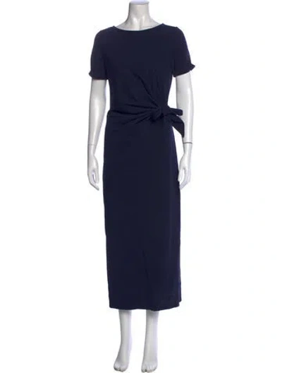 Pre-owned Sézane Crew Neck Long Dress In Blue