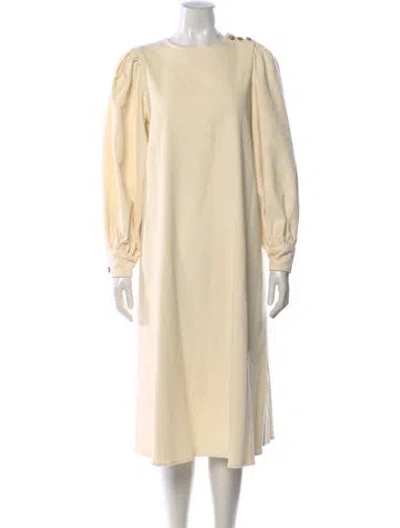 Pre-owned Sézane Crew Neck Long Dress In Neutral