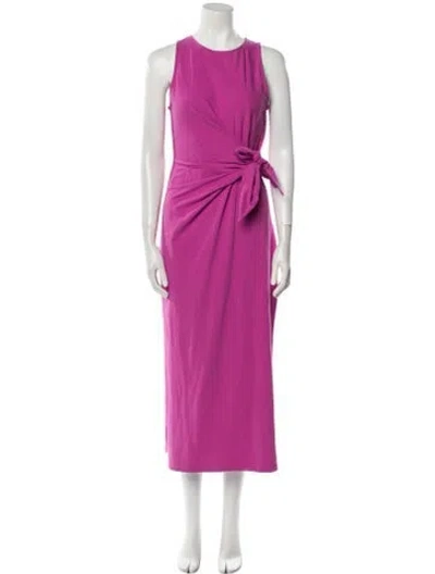 Pre-owned Sézane Crew Neck Long Dress In Pink