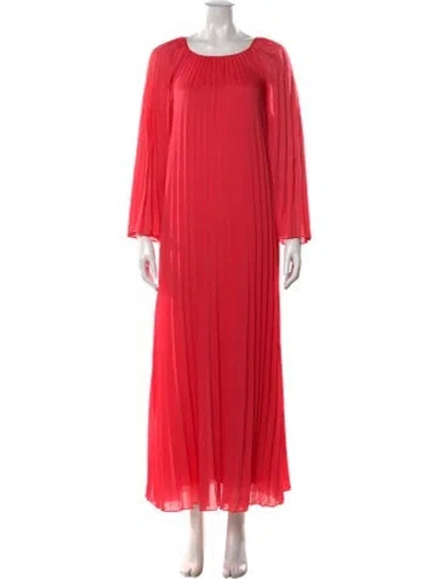 Pre-owned Sézane Crew Neck Long Dress In Pink