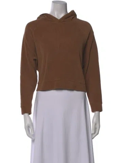 Pre-owned Sézane Crew Neck Long Sleeve Hoodie In Brown