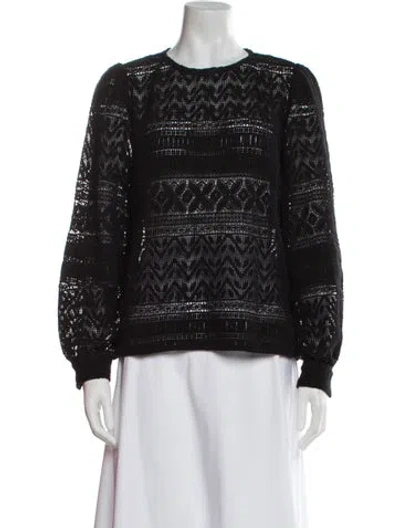 Pre-owned Sézane Crew Neck Long Sleeve Sweatshirt In Black