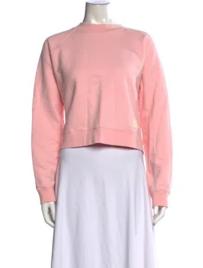 Pre-owned Sézane Crew Neck Long Sleeve Sweatshirt In Pink