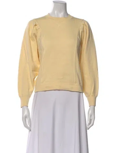 Pre-owned Sézane Crew Neck Long Sleeve Sweatshirt In Yellow