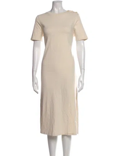 Pre-owned Sézane Crew Neck Midi Length Dress In Neutral