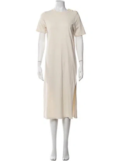 Pre-owned Sézane Crew Neck Midi Length Dress In Neutrals