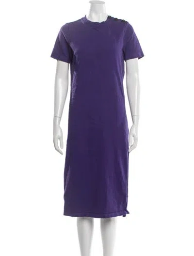 Pre-owned Sézane Crew Neck Midi Length Dress In Purple