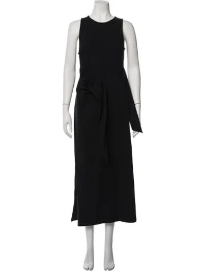 Pre-owned Sézane Crew Neck Midi Length Dress W/ Tags In Black