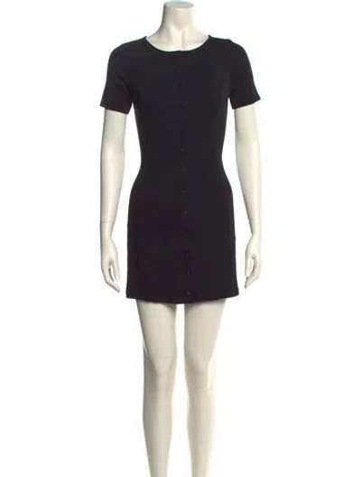 Pre-owned Sézane Crew Neck Mini Dress In Black