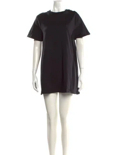 Pre-owned Sézane Crew Neck Mini Dress In Black
