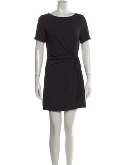 Pre-owned Sézane Crew Neck Mini Dress In Black