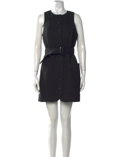Pre-owned Sézane Crew Neck Mini Dress In Black