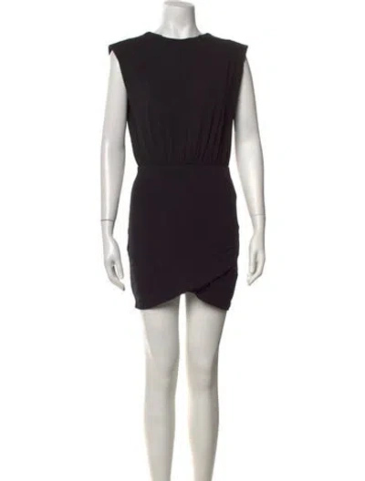 Pre-owned Sézane Crew Neck Mini Dress In Black