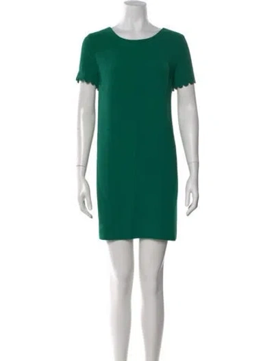 Pre-owned Sézane Crew Neck Mini Dress In Green