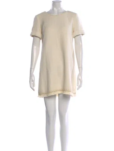Pre-owned Sézane Crew Neck Mini Dress In Neutral