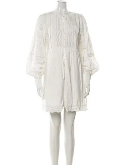 Pre-owned Sézane Crew Neck Mini Dress In Neutral