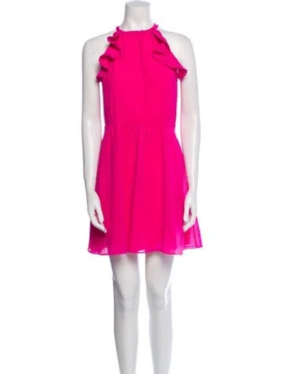 Pre-owned Sézane Crew Neck Mini Dress In Pink
