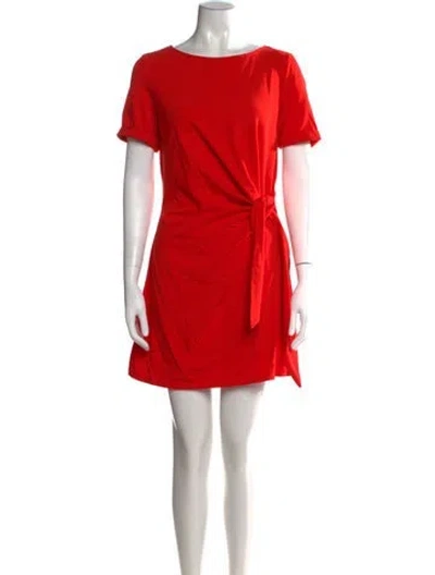 Pre-owned Sézane Crew Neck Mini Dress In Red