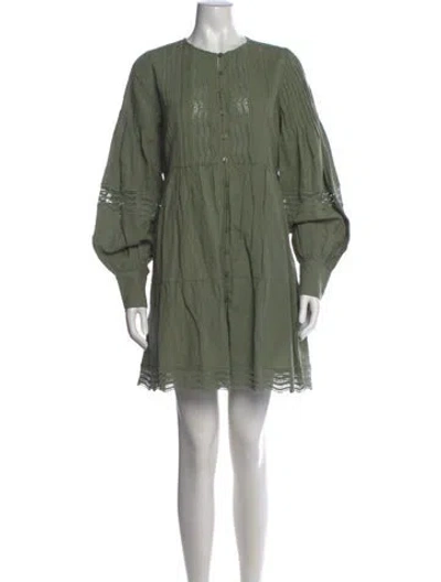 Pre-owned Sézane Crew Neck Mini Dress W/ Tags In Green