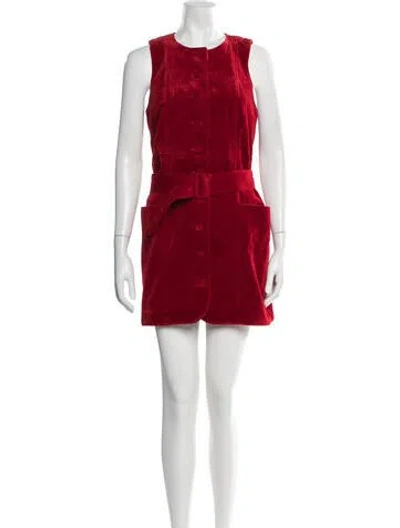 Pre-owned Sézane Crew Neck Mini Dress W/ Tags In Red