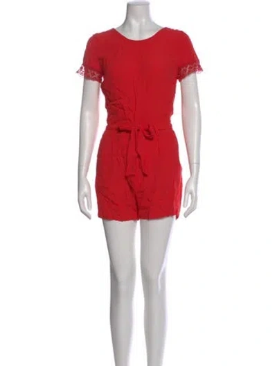 Pre-owned Sézane Crew Neck Romper W/ Tags In Red