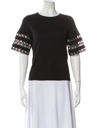 Pre-owned Sézane Crew Neck Short Sleeve Top In Black