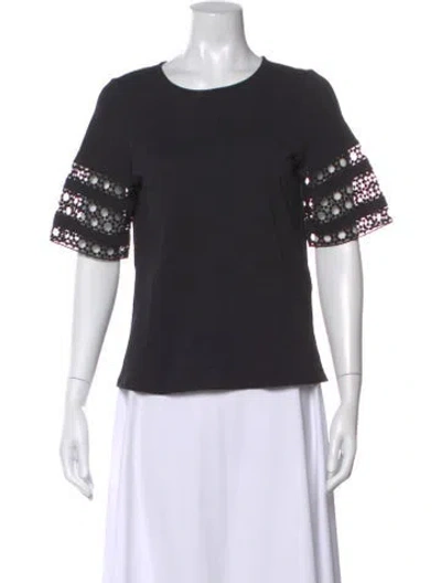 Pre-owned Sézane Crew Neck Short Sleeve Top In Black