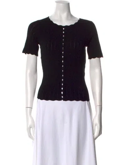 Pre-owned Sézane Crew Neck Short Sleeve Top In Black