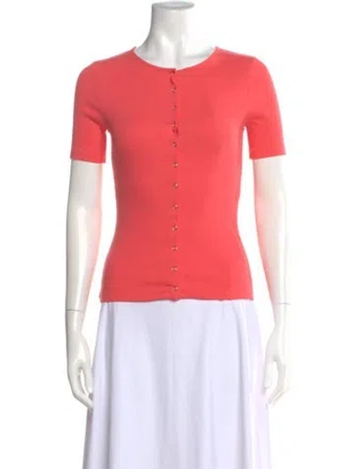 Pre-owned Sézane Crew Neck Short Sleeve Top In Pink