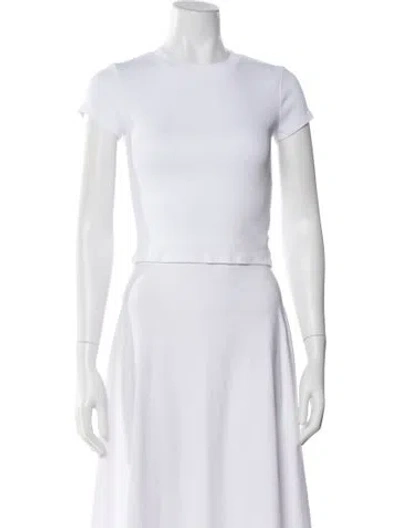 Pre-owned Sézane Crew Neck Short Sleeve Top In White