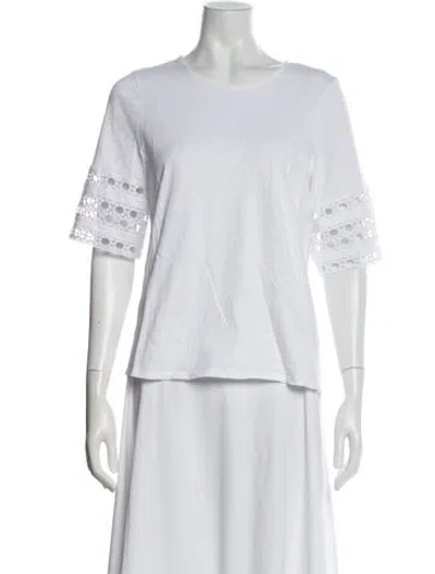 Pre-owned Sézane Crew Neck Short Sleeve Top In White