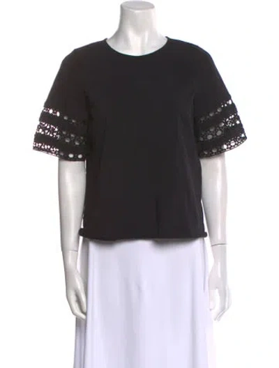 Pre-owned Sézane Crew Neck Short Sleeve T-shirt In Black