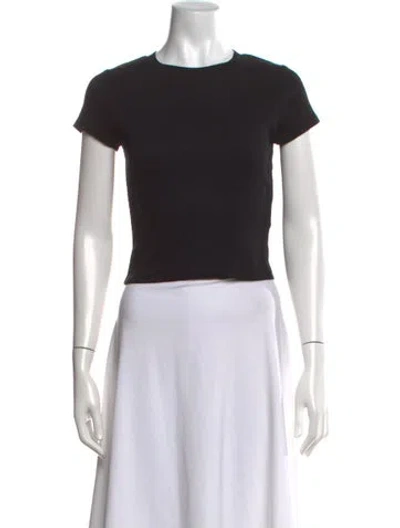 Pre-owned Sézane Crew Neck Short Sleeve T-shirt In Black