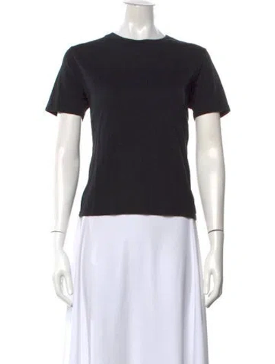 Pre-owned Sézane Crew Neck Short Sleeve T-shirt In Black