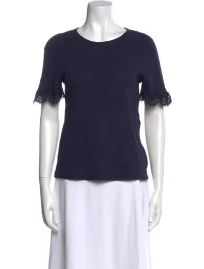 Pre-owned Sézane Crew Neck Short Sleeve T-shirt In Blue